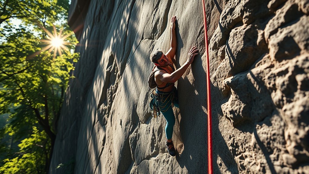 climbing with a rope