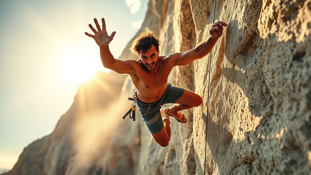 explosive upward climbing move
