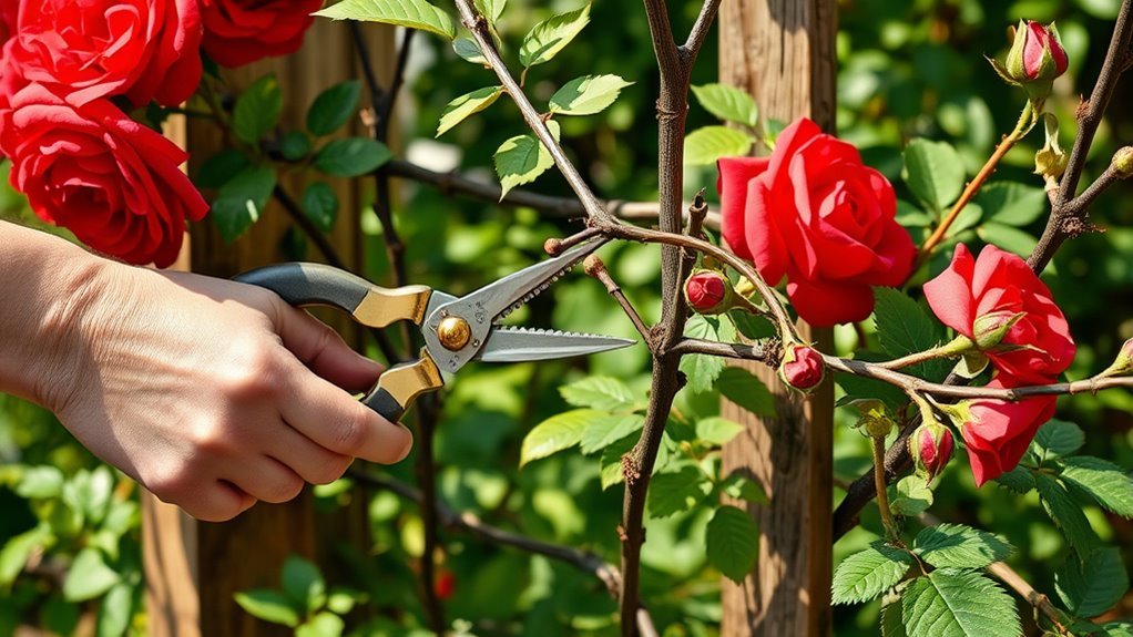prune climbing roses properly