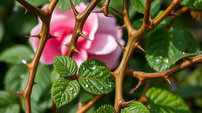 roses with thorny branches