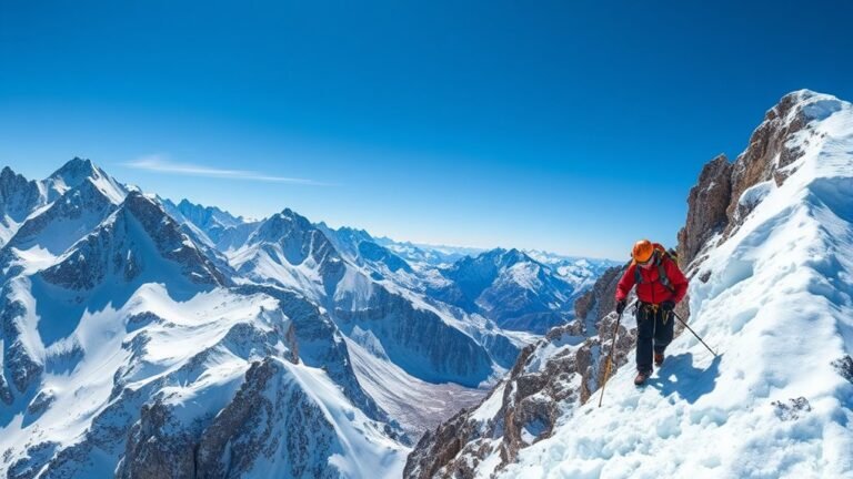 mountain climbing in high elevations